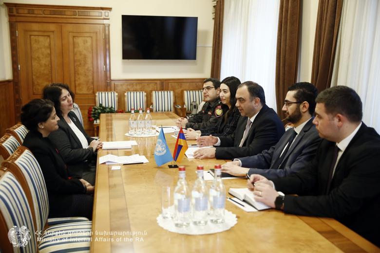 Ներքին գործերի նախարարն ընդունել է Հայաստանում ՄԱԿ-ի Փախստականների հարցերով գերագույն հանձնակատարի ներկայացուցչին