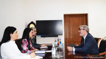 ՄԻ պաշտպանն ընդունել է ՀՀ-ում Շվեդիայի արտակարգ և լիազոր դեսպանին