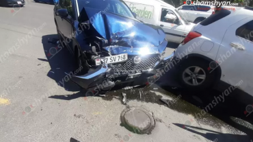 Երևանում բախվել են Mazda-ն և Chevrolet-ը․ կա 3 վիրավոր