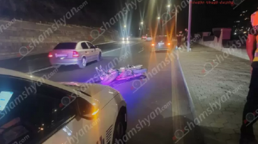 Հրազդան մարզադաշտի մոտակայքում բախվել են Nissan Teana-ն ու «Կավասակի» մակնիշի մոտոցիկլը․ մոտոցիկլավարը տեղափոխվել է հիվանդանոց