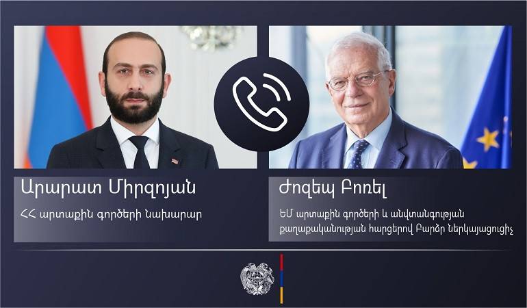 ՀՀ ԱԳ նախարարը հեռախոսազրույց է ունեցել ԵՄ արտաքին գործերի ու անվտանգության քաղաքականության հարցերով բարձր ներկայացուցիչ Ժոզեպ Բորելի հետ