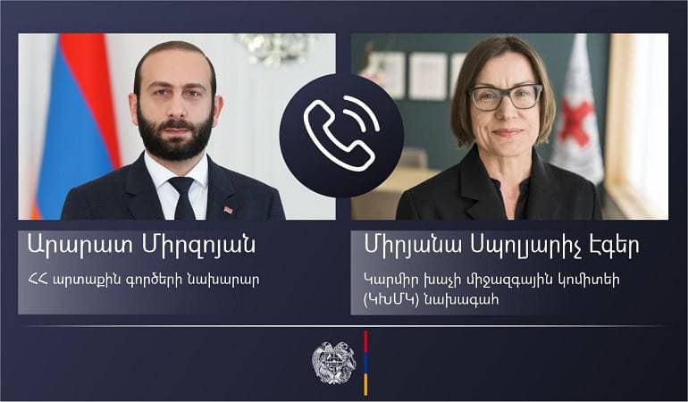 ԿԽՄԿ նախագահի հետ զրույցում Արարատ Միրզոյանը Վագիֆ Խաչատրյանի առևանգումն անվանել է նենգ և անընդունելի արարք՝ ընդդեմ միջազգային հումանիտար իրավունքի նորմերի