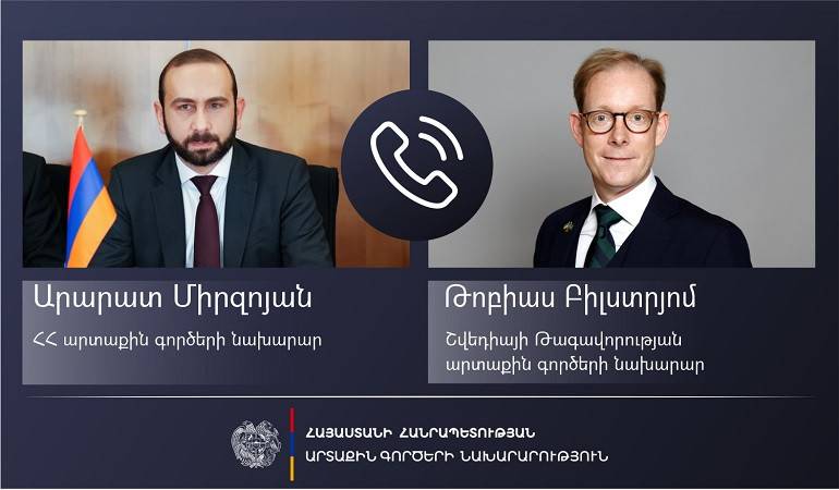 Արարատ Միրզոյանը Թոբիաս Բիլստրյոմի հետ հեռախոսազրւյցում քննարկել է Հարավային Կովկասում առկա անվտանգային իրադրությունը