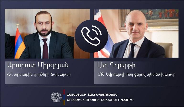 Միրզոյանը Լեո Դոքերթիի հետ հեռախոսազրույցում կարևորել է միջազգային գործընկերների հստակ գնահատականն ու գործուն մեխանիզմների միջոցով ուժի կիրառման հետագա դեպքերի բացառման հրամայականը