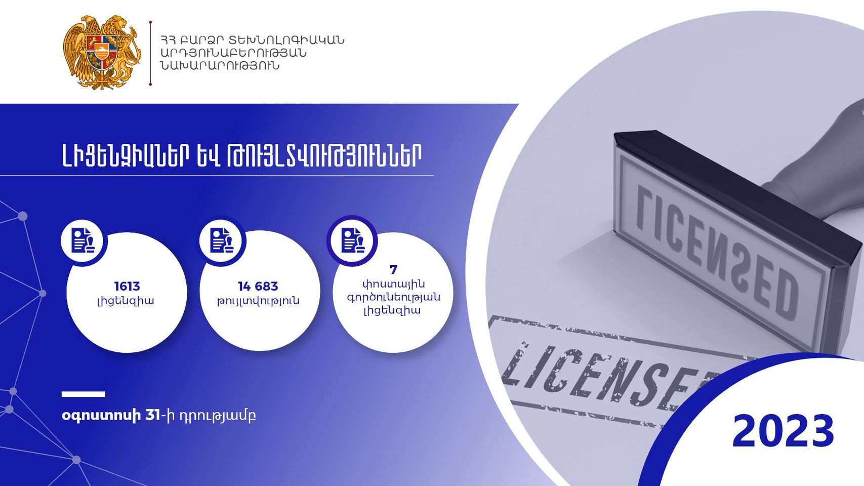 ՀՀ բարձր տեխնոլոգիական արդյունաբերության նախարարության կողմից տրամադրվել են բարձր հաճախականության սարքերի ներմուծման լիցենզիաներ