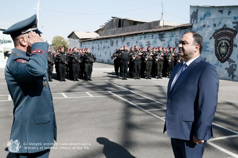 ՆԳ նախարարն ու ոստիկանության պետը մասնակցել են ՆԳՆ ՈԶ հատուկ նշանակության զորամասի 18-ամյակի միջոցառմանը