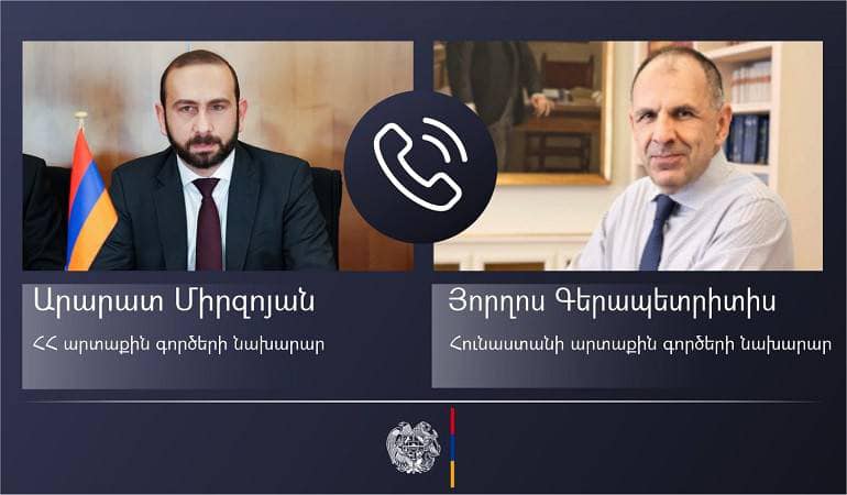 Արարատ Միրզոյանը  Հունաստանի արտաքին գործերի նախարարին է ներկայացրել  Ադրբեջանի շարունակական ագրեսիվ և ԼՂ-ի էթնիկ զտման քաղաքականության հետևանքով ստեղծված իրավիճակի մանրամասները
