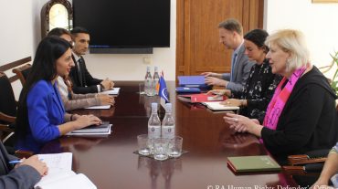 Անահիտ Մանասյանն ընդունել է Եվրոպայի խորհրդի մարդու իրավունքների հանձնակատարին