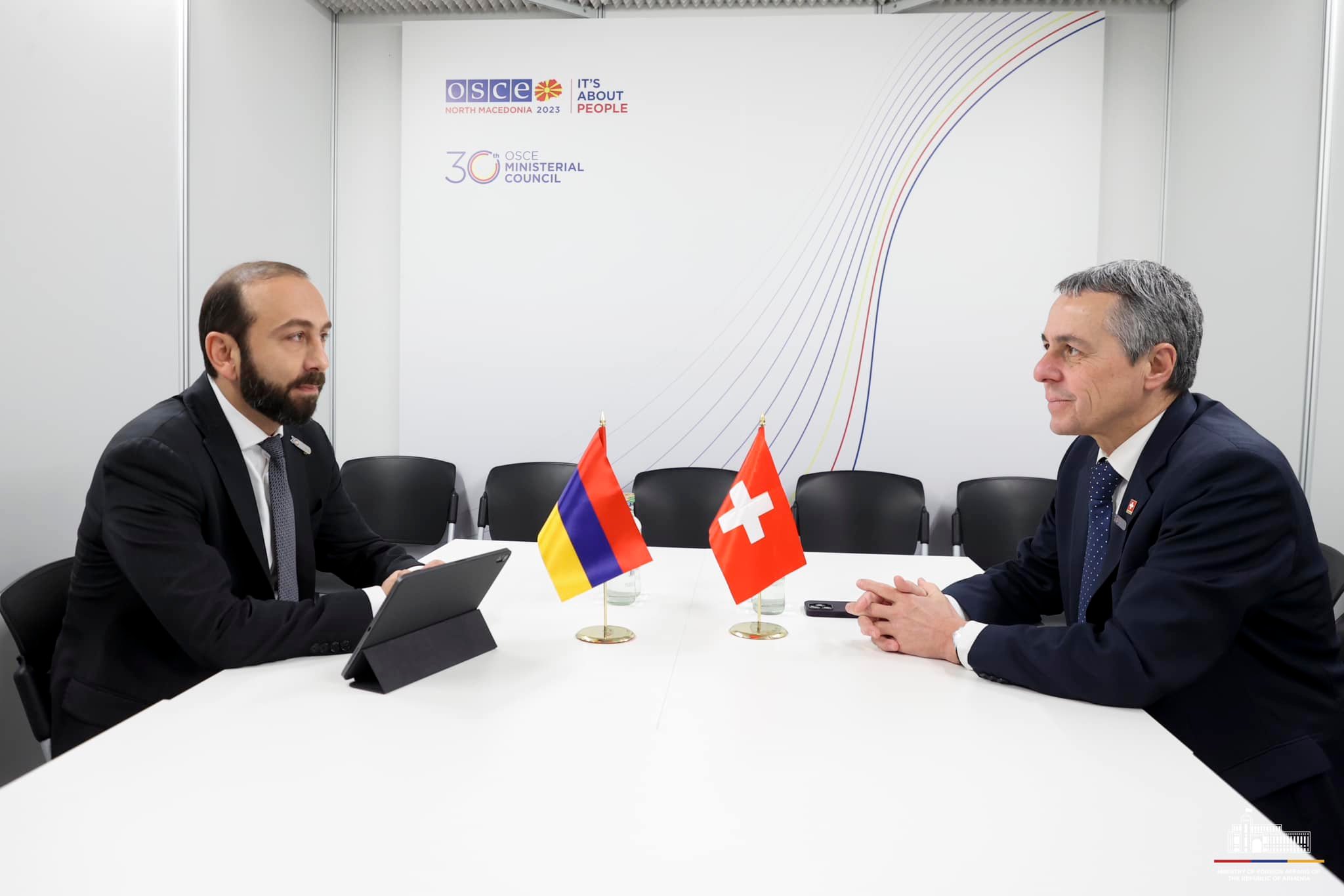 Հայաստանի և Շվեյցարիայի արտաքին գերատեսչությունների ղեկավարները քննարկել են Հարավային Կովկասում անվտանգության իրավիճակին առնչվող հարցեր
