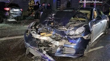 Աշտարակում Porsche Panamera-ին բախվելուց հետո Jeep-ն էլ հայտնվել է բնակչի տան մուտքի մոտ