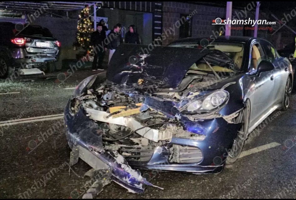 Աշտարակում Porsche Panamera-ին բախվելուց հետո Jeep-ն էլ հայտնվել է բնակչի տան մուտքի մոտ