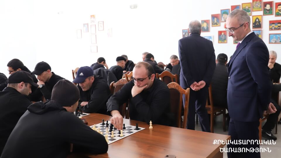 Քրեակատարողական ծառայության պետը ներկա է եղել դատապարտյալների շախմատի միջհիմնարկային մրցաշարին