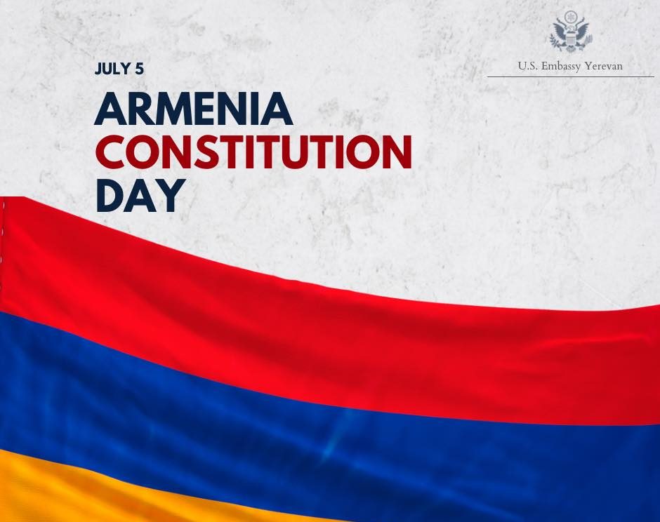 ՀՀ-ում ԱՄՆ դեսպանությունը շնորհավորում է Սահմանադրության օրվա առթիվ