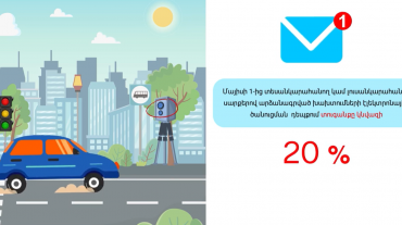 Roadpolice.am համակարգում էլեկտրոնային ծանուցումն ակտիվացնելու միջոցով 46 143 քաղաքացի օգտվում է տուգանքի 20 տոկոս նվազ վճարման հնարավորությունից