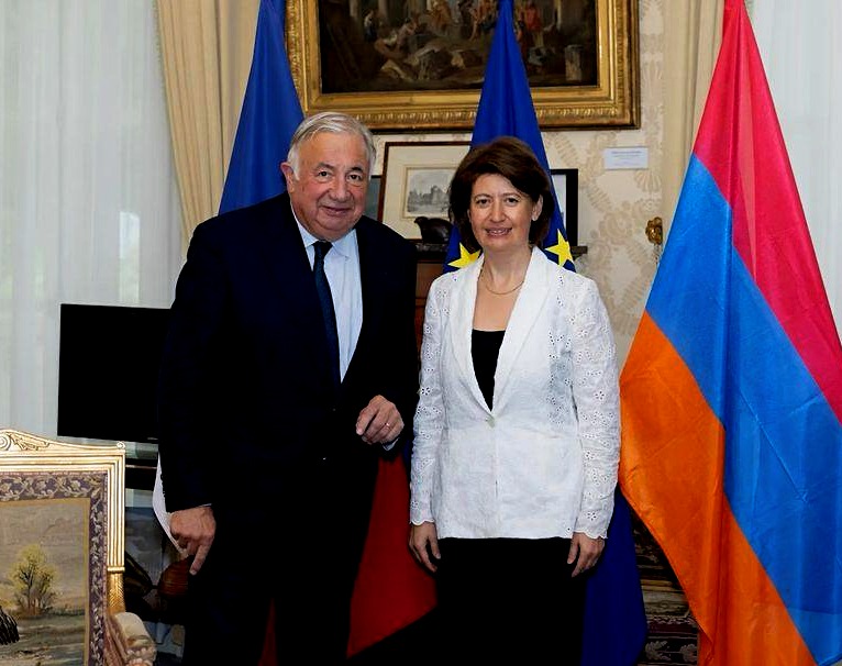 Հասմիկ Տոլմաջյանը հանդիպել է Ֆրանսիայի Սենատի նախագահ Ժերար Լարշեի և ԱԺ նախագահ Յաել Բրաուն-Պիվեի հետ