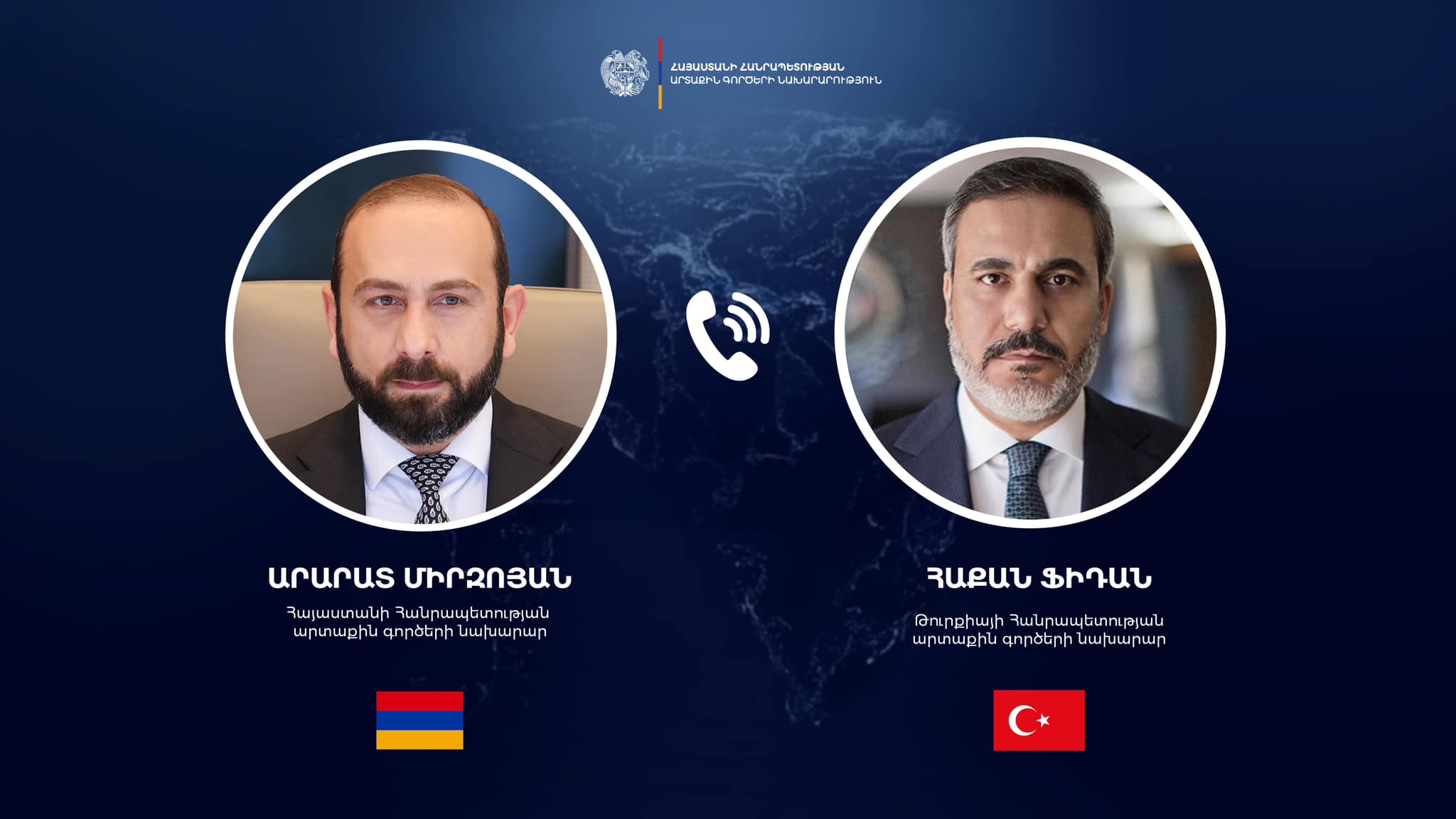 Արարատ Միրզոյանը հեռախոսազրույց է ունեցել Հաքան Ֆիդանի հետ