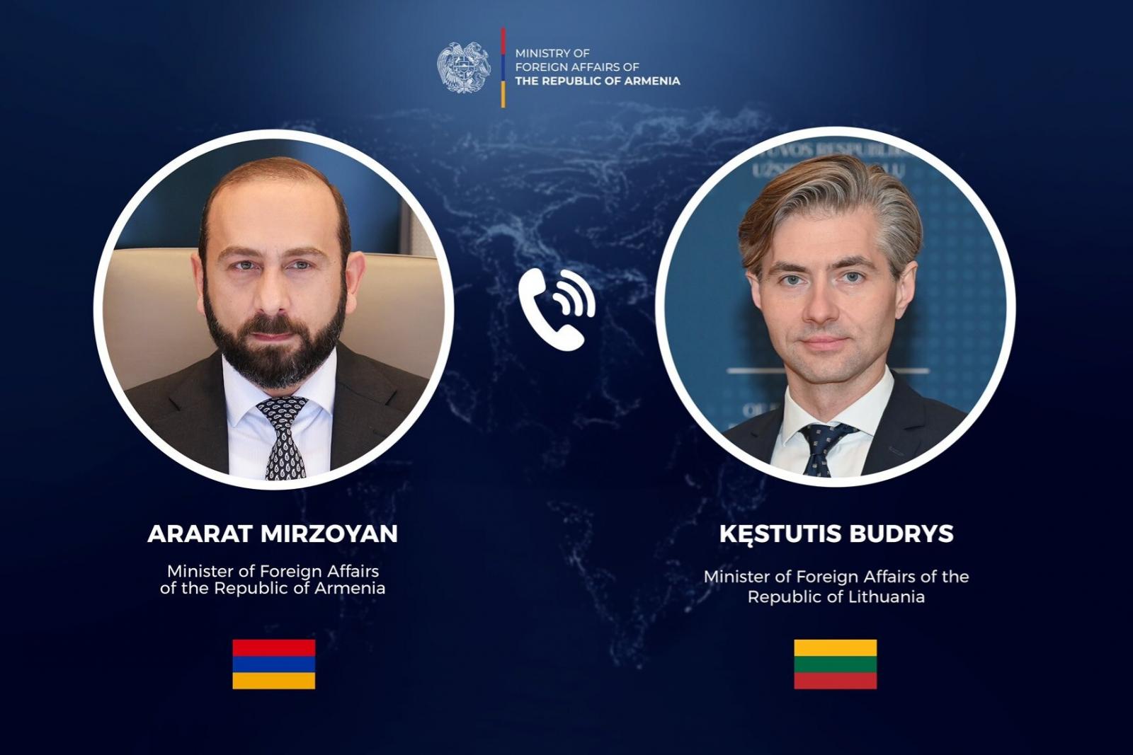 Արարատ Միրզոյանը հեռախոսազրույց է ունեցել Լիտվայի ԱԳ նախարարի հետ