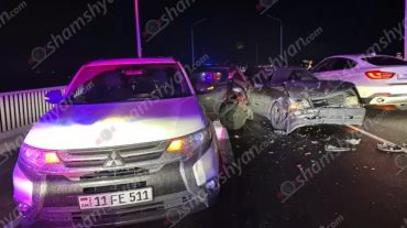 Նոր Հաճնի կամրջի վրա բախվել են «Mercedes»-ը, «Mitsubishi»-ն և «Nissan»-ը