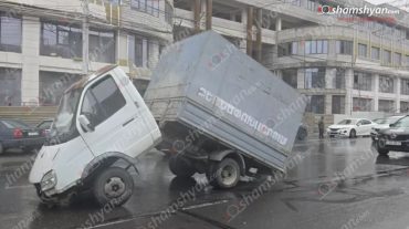 Երևանում «ԳԱԶել» մակնիշի բեռնատարն ընթացքում խափանվել ու հայտնվել է ճանապարհի մեջտեղում
