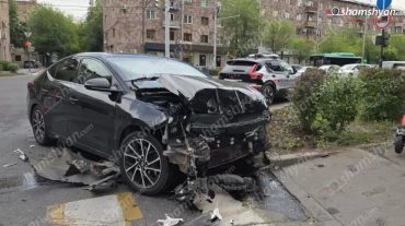 Երևանում բախվել են «Hyundai Elantra»-ն ու «Opel Zafira»-ն