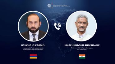 Արարատ Միրզոյանը հեռախոսազրույց է ունեցել Հնդկաստանի ԱԳ նախարար Սուբրամանյամ Ջայշանկարի հետ