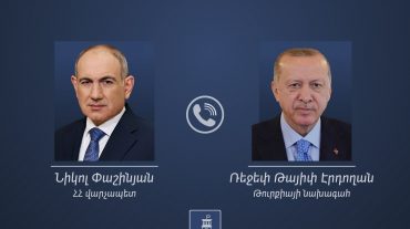 Նիկոլ Փաշինյանը հեռախոսազրույց է ունեցել Թուրքիայի նախագահ Ռեջեփ Թայիփ Էրդողանի հետ