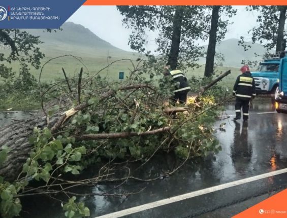 Քամու հետևանքով գրանցվել է արտակարգ 10 դեպք․ փրկարարներն արձագանքել են բոլոր ահազանգերին